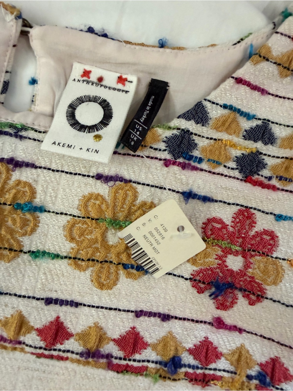 NWT ANTHROPOLOGIE AKEMI + KIN Prudence Embroidered Shift Dress 14 - Picture 7 of 16